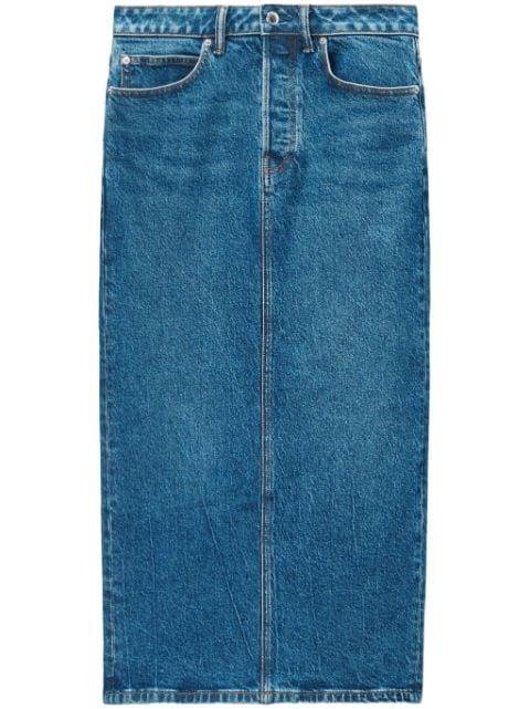 low-rise denim midi skirt by ALEXANDER WANG
