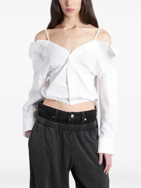 off-shoulder cropped shirt by ALEXANDER WANG