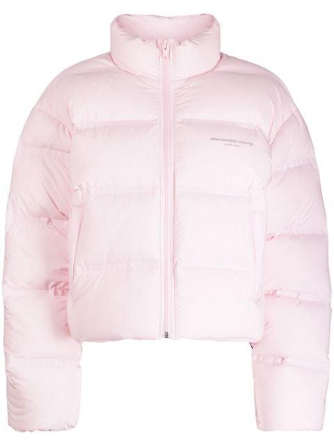 reflective-logo cropped puffer jacket by ALEXANDER WANG