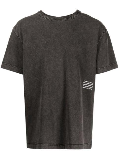 repeated-logo print acid-wash T-shirt by ALEXANDER WANG