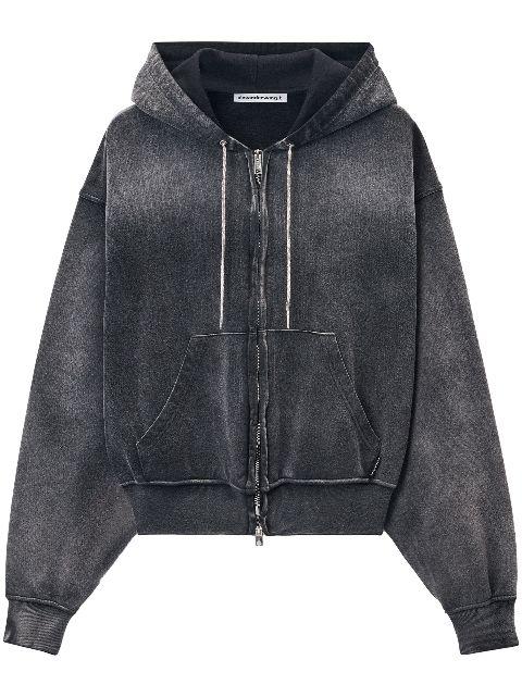 rhinestone washed effect hoodie by ALEXANDER WANG