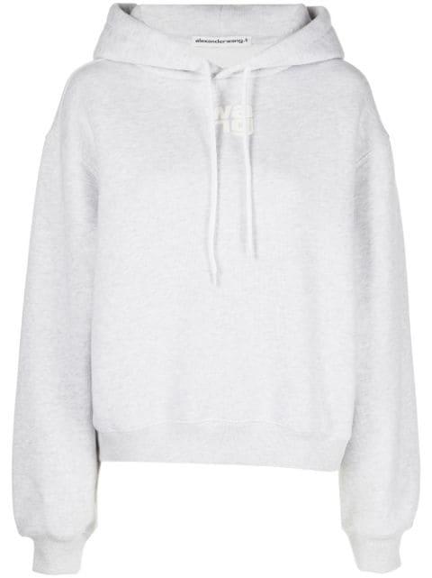 rubberised logo cotton hoodie by ALEXANDER WANG