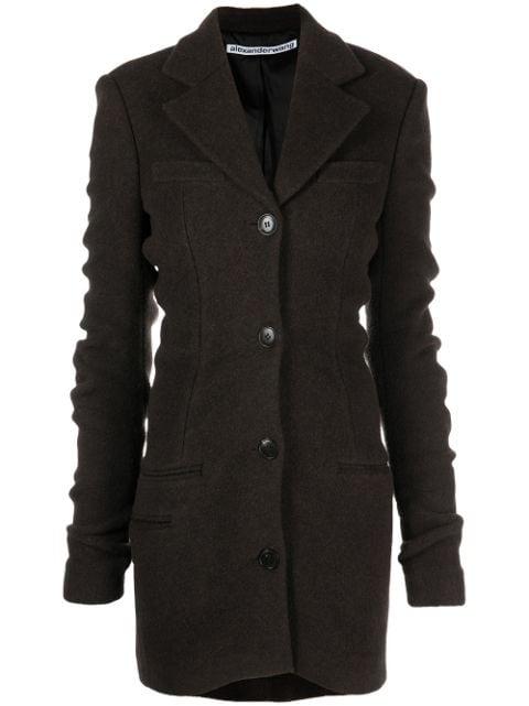 ruched sleeve wool-blend jacket by ALEXANDER WANG