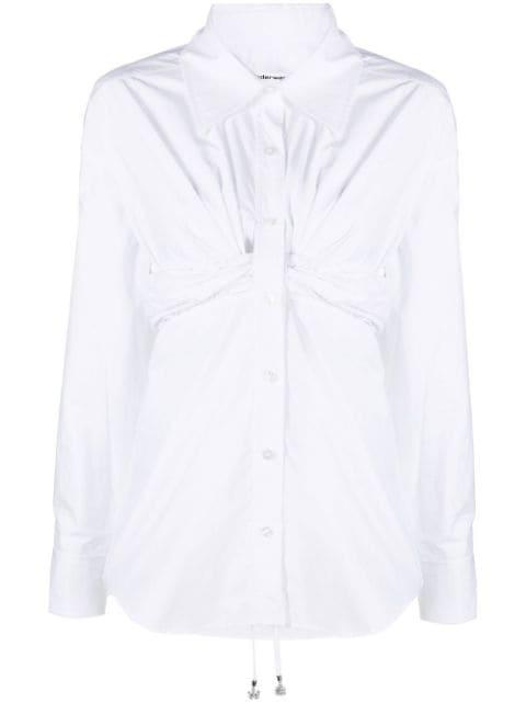 ruched-waist lonsleeved shirt by ALEXANDER WANG