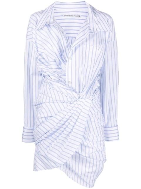 striped asymmetric shirt dress by ALEXANDER WANG