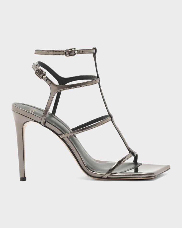 100mm Amanda Metallic Leather Sandals by ALEXANDRE BIRMAN