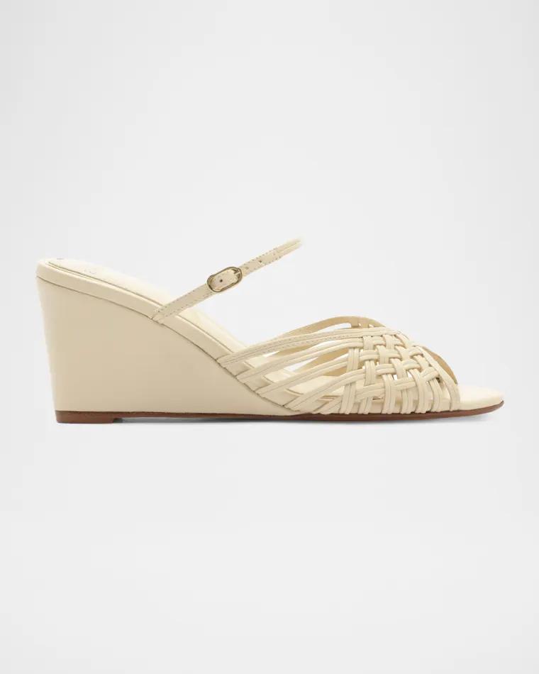 75mm Lilian Leather Wedge Mules by ALEXANDRE BIRMAN