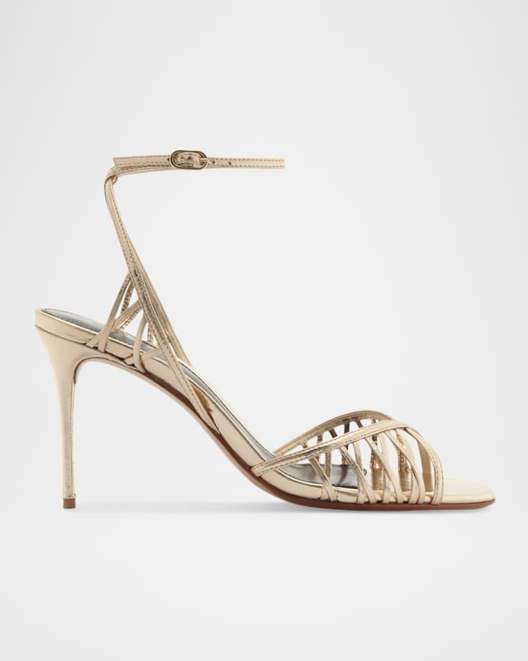 85mm Solene Metallic Leather Sandals by ALEXANDRE BIRMAN