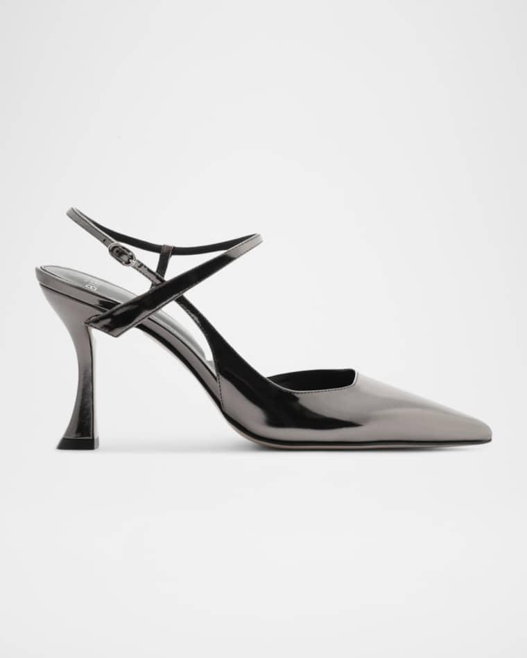 85mm Tita Wrap Metallic Leather Pumps by ALEXANDRE BIRMAN