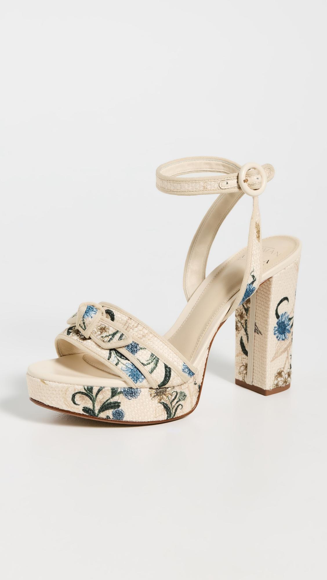 Alexandre Birman X Agua Bendita Grossgrain Raffia Platform Sandals by ALEXANDRE BIRMAN