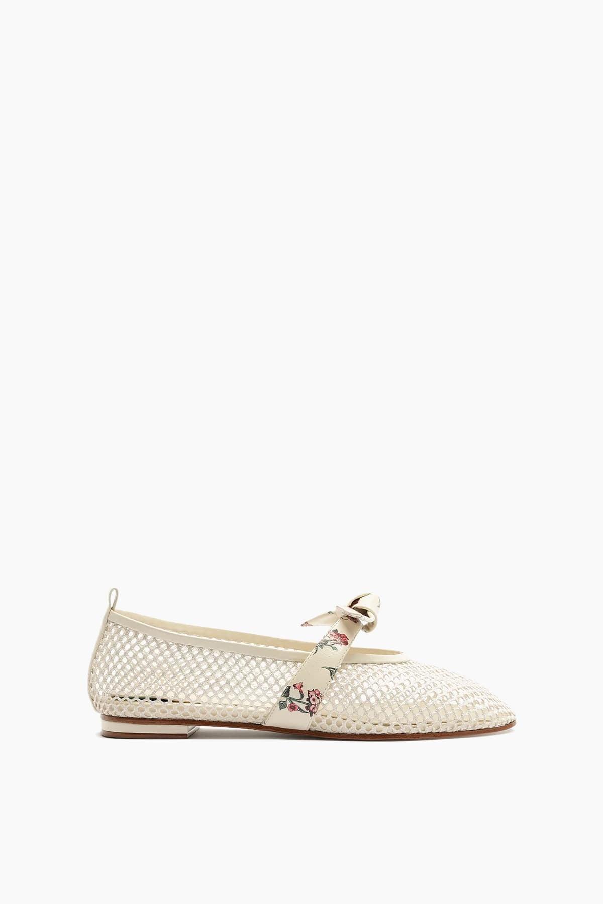 Clarita Ballerina Mesh Flat in Off White by ALEXANDRE BIRMAN