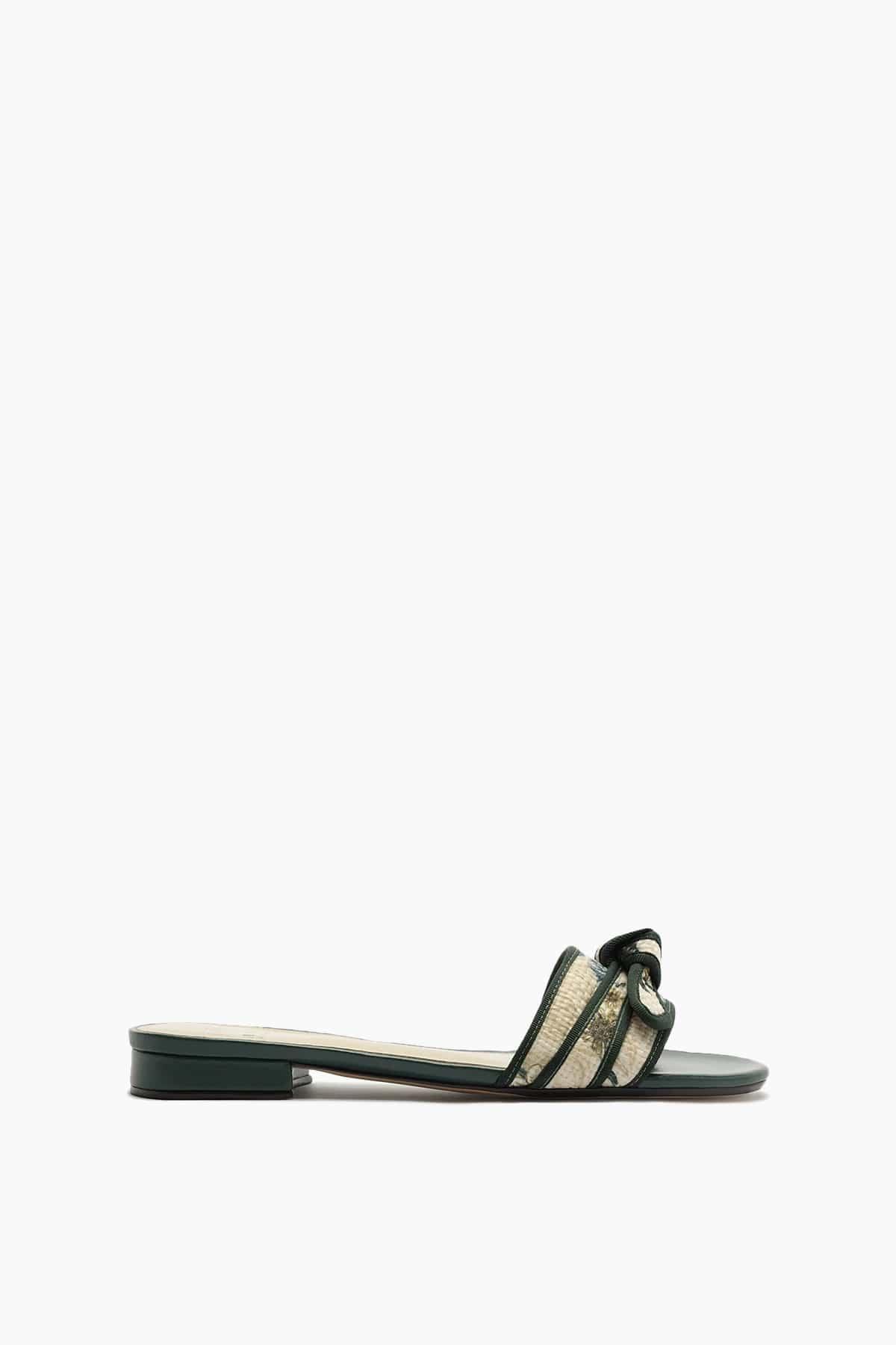 Grosgrain Raffia Sandal in Laguna/Off Green by ALEXANDRE BIRMAN