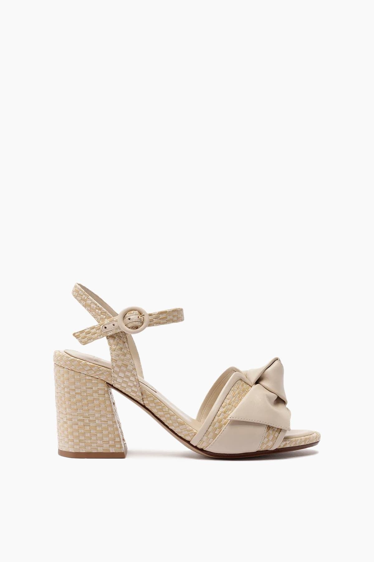 Maxi Clarita Padded Raffia Sandal 75 in Shell by ALEXANDRE BIRMAN