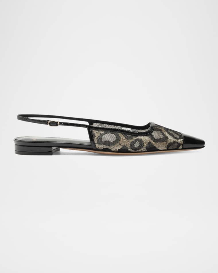 Olivia Leopard Lace and Leather Ballerina Flats by ALEXANDRE BIRMAN