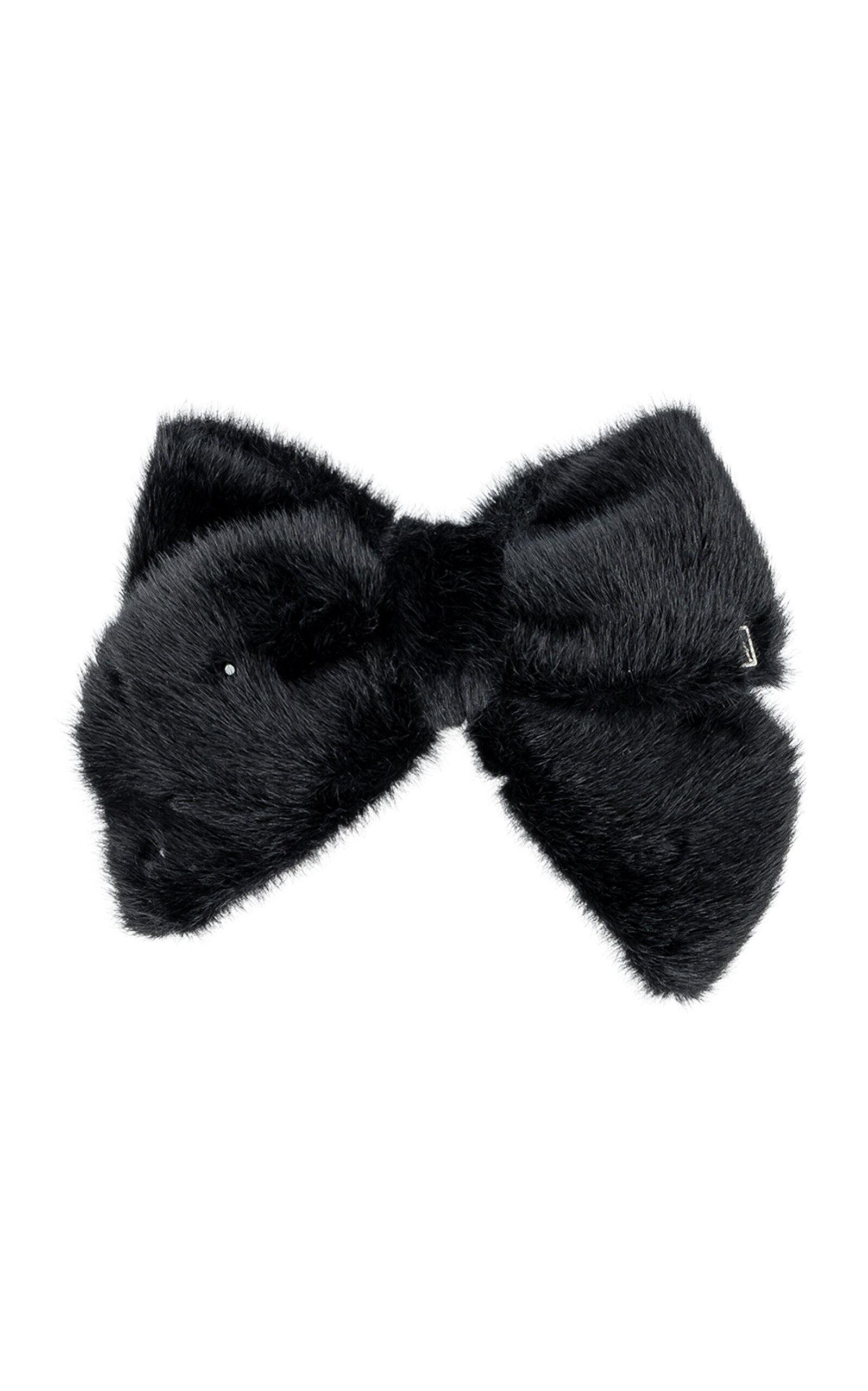 Alexandre de Paris Noctambule Crystal Faux Fur Bow Barrette - Moda Operandi by ALEXANDRE DE PARIS