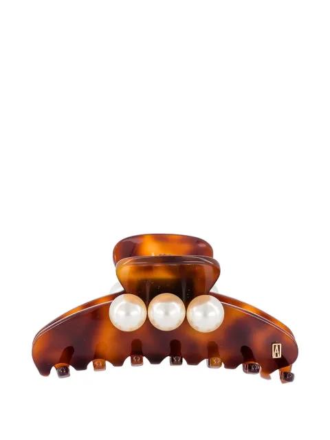 faux pearl-embellished tortoiseshell hair clip by ALEXANDRE DE PARIS