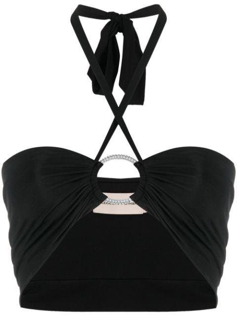 embellished-ring halterneck crop top by ALEXANDRE VAUTHIER