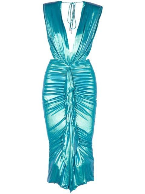 foiled drape-detailing dress by ALEXANDRE VAUTHIER