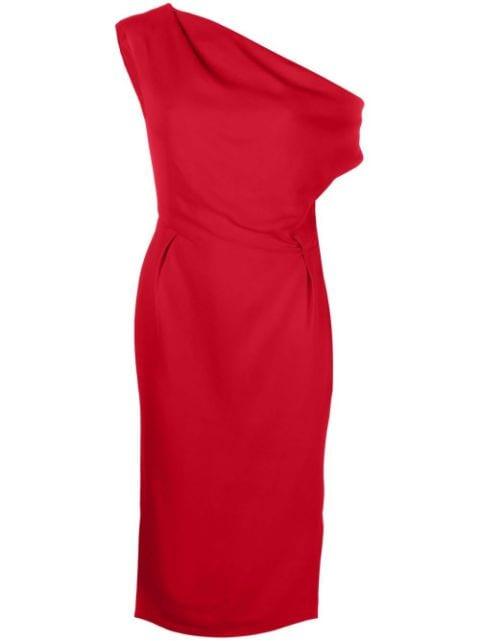 one-shoulder draped midi dress by ALEXANDRE VAUTHIER
