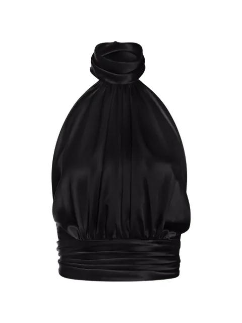 draped halter silk blouse by ALEXIA&ANTONIA