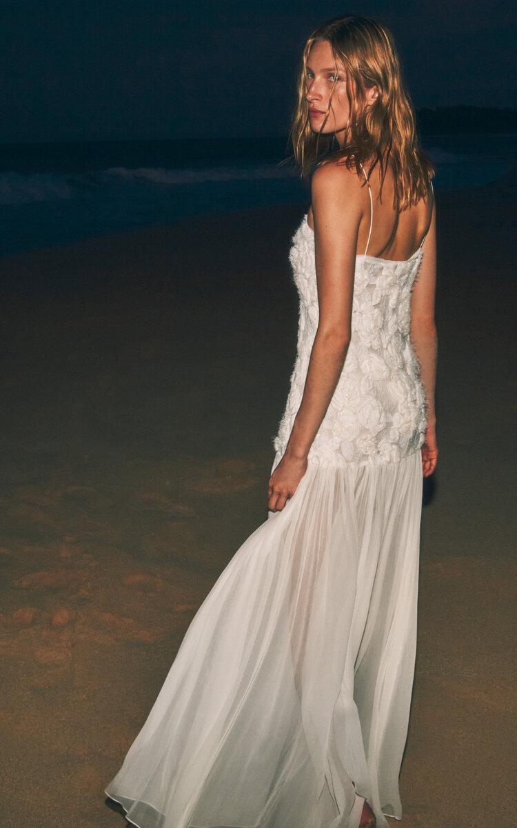 Alexis - Natalina Rosette-Detailed Chiffon Maxi Dress - Ivory - - Moda Operandi by ALEXIS Alexis - Natalina Rosette-Detailed Chiffon Maxi Dress - Ivory - - Moda Operandi by ALEXIS