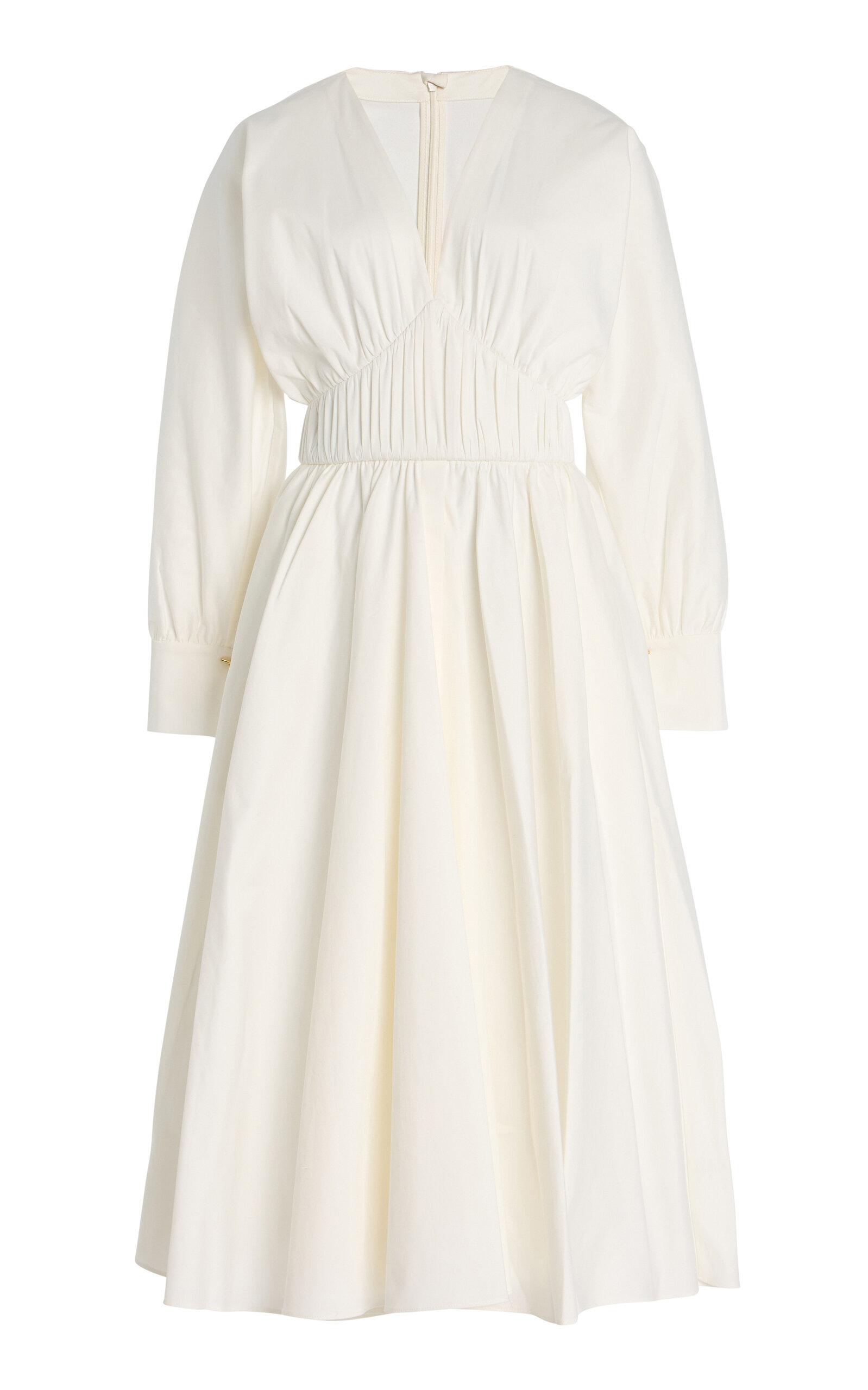 Alexis Viro Gathered Cotton-Blend Midi Dress - Moda Operandi by ALEXIS