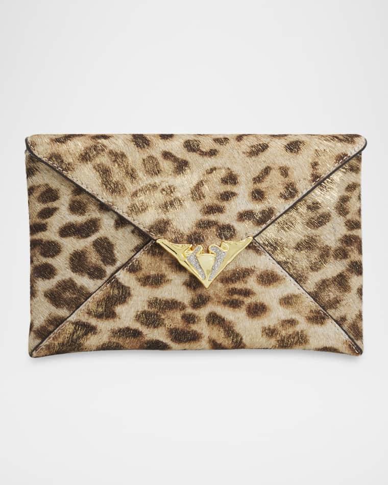 Leopard-Print Calf Hair Envelope Clutch Bag by ALEXIS BITTAR