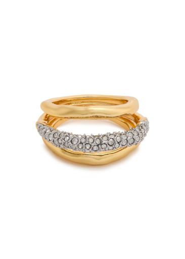 Solanales Orbiting crystal-embellished ring by ALEXIS BITTAR