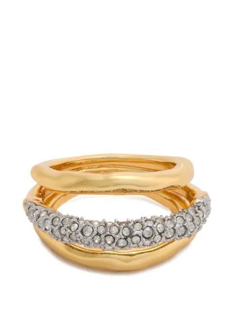 Solanales Orbiting crystal-embellished ring by ALEXIS BITTAR