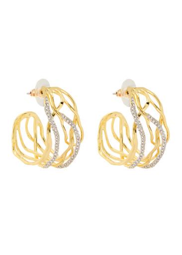 Solanales two-tone 14kt gold-plated hoop earrings by ALEXIS BITTAR