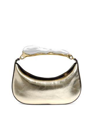 Water Stone Handle Leather Handbag by ALEXIS BITTAR