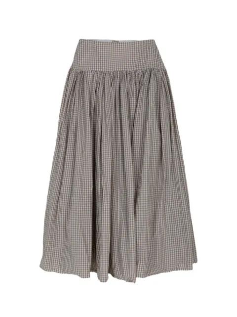 Havara gingham-check midi skirt by ALEXIS