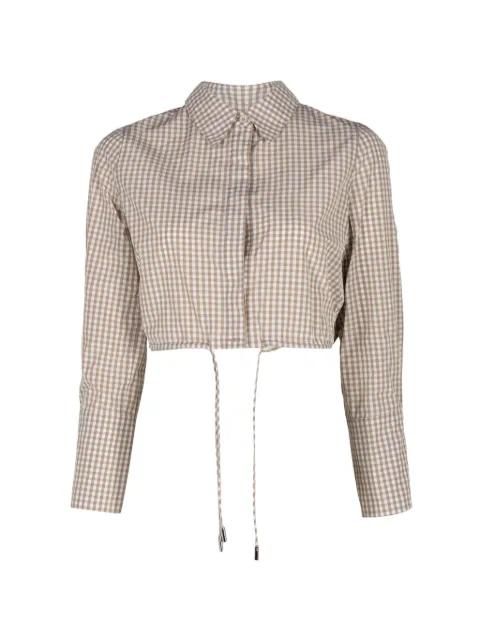Mazi gingham-check drawstring-hem top by ALEXIS