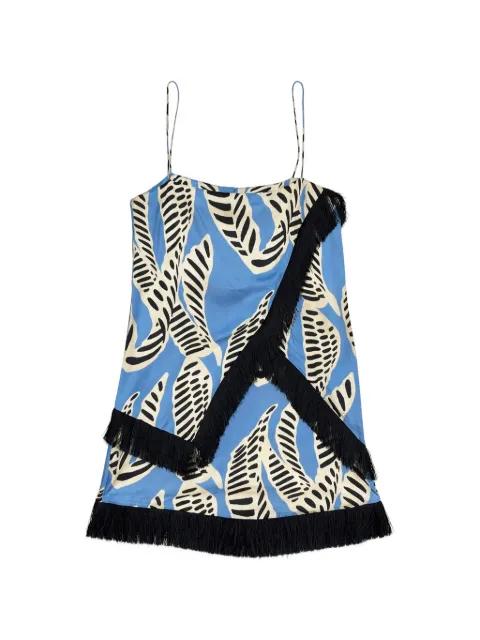 print fringe mini dress by ALEXIS