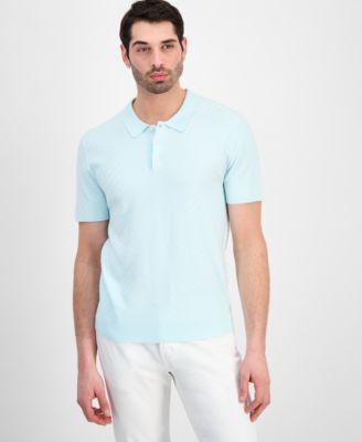 Men's Basketweave Short-Sleeve Polo Sweater by ALFANI