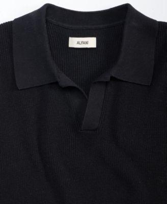 Men's Cotton Johnny Collar Short-Sleeve Sweater by ALFANI