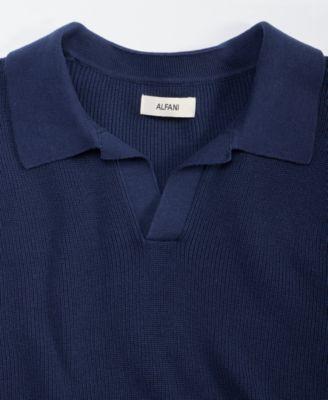 Men's Cotton Johnny Collar Short-Sleeve Sweater by ALFANI