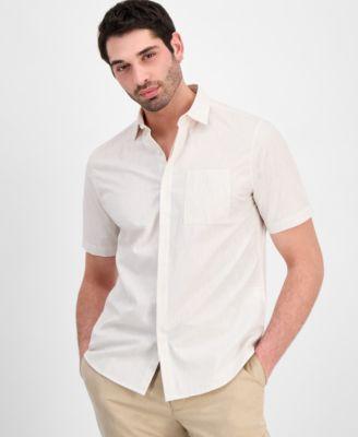 Men's Cotton Luke Short-Sleeve Pocket Shirt by ALFANI