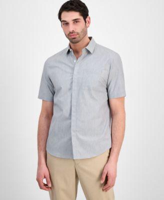 Men's Cotton Luke Short-Sleeve Pocket Shirt by ALFANI