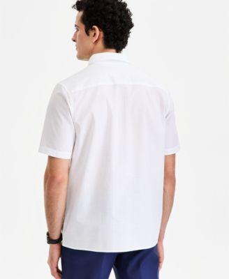 Men's Short-Sleeve Solid Texture Shirt by ALFANI