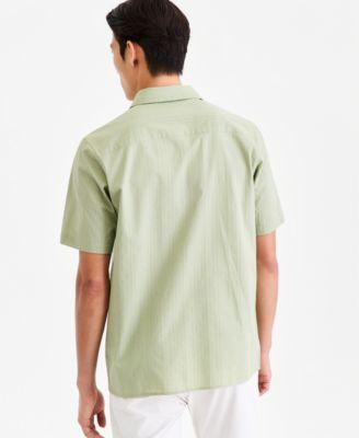 Men's Short-Sleeve Solid Texture Shirt by ALFANI