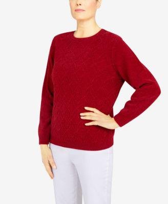 Women's Classics Chenille Cable Stitch Sweater by ALFRED DUNNER