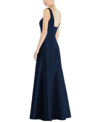 Front-Slit Satin Gown by ALFRED SUNG