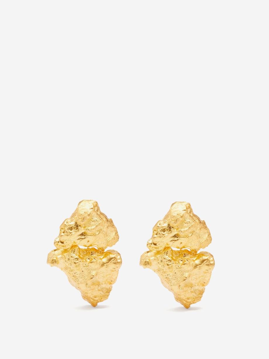 Levonah gold-plated earrings by ALIA BIN OMAIR