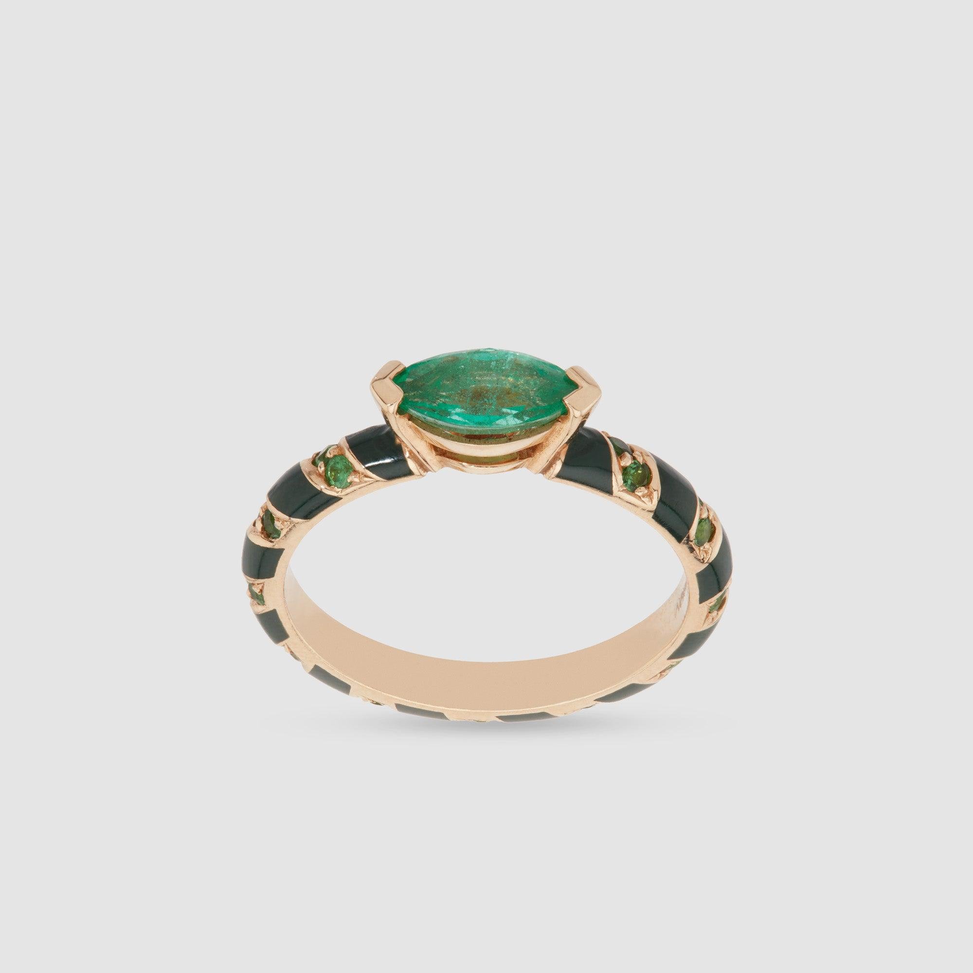 Alice Cicolini - 14k Yellow Gold Candy Band in Green with Emerald by ALICE CICOLINI