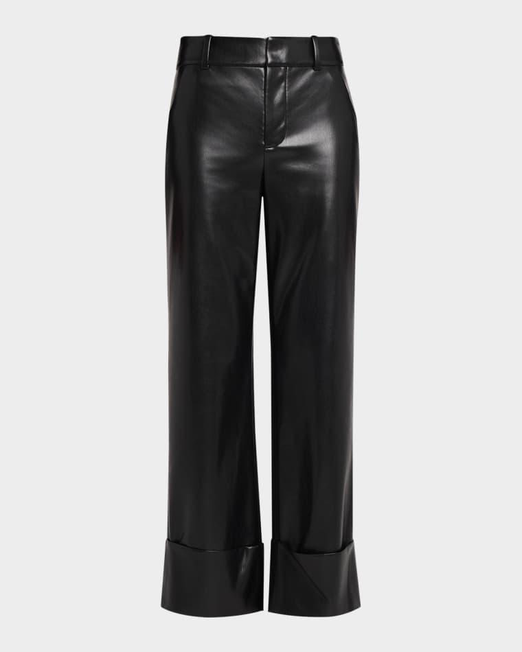 Alexander Vegan Leather Cuffed Pants by ALICE+OLIVIA
