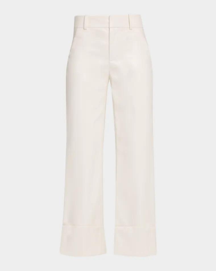 Alexander Vegan Leather Cuffed Pants by ALICE+OLIVIA