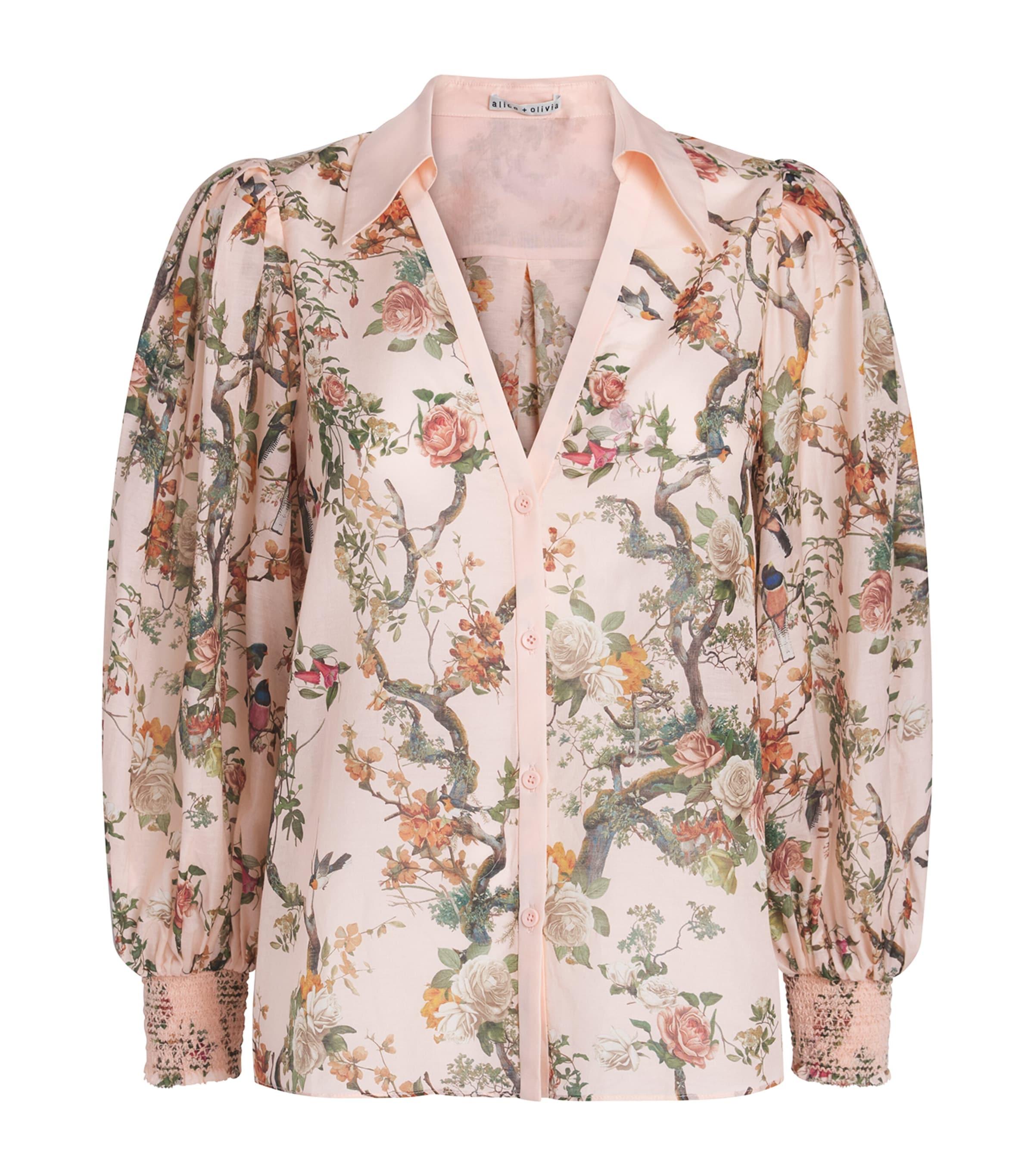 Alice+Olivia Cotton-Silk Floral Charis Blouse by ALICE+OLIVIA