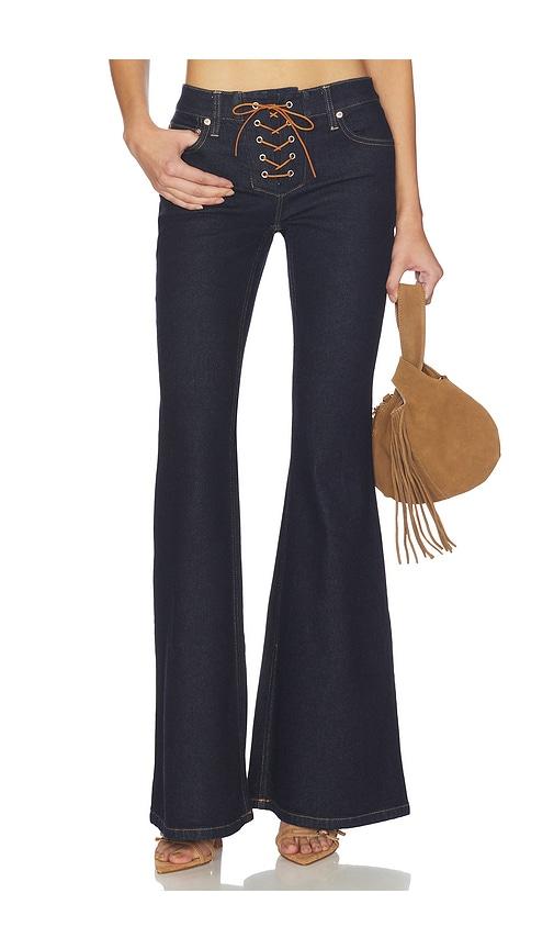 Alice + Olivia Delilah Flare Jean in Blue by ALICE+OLIVIA