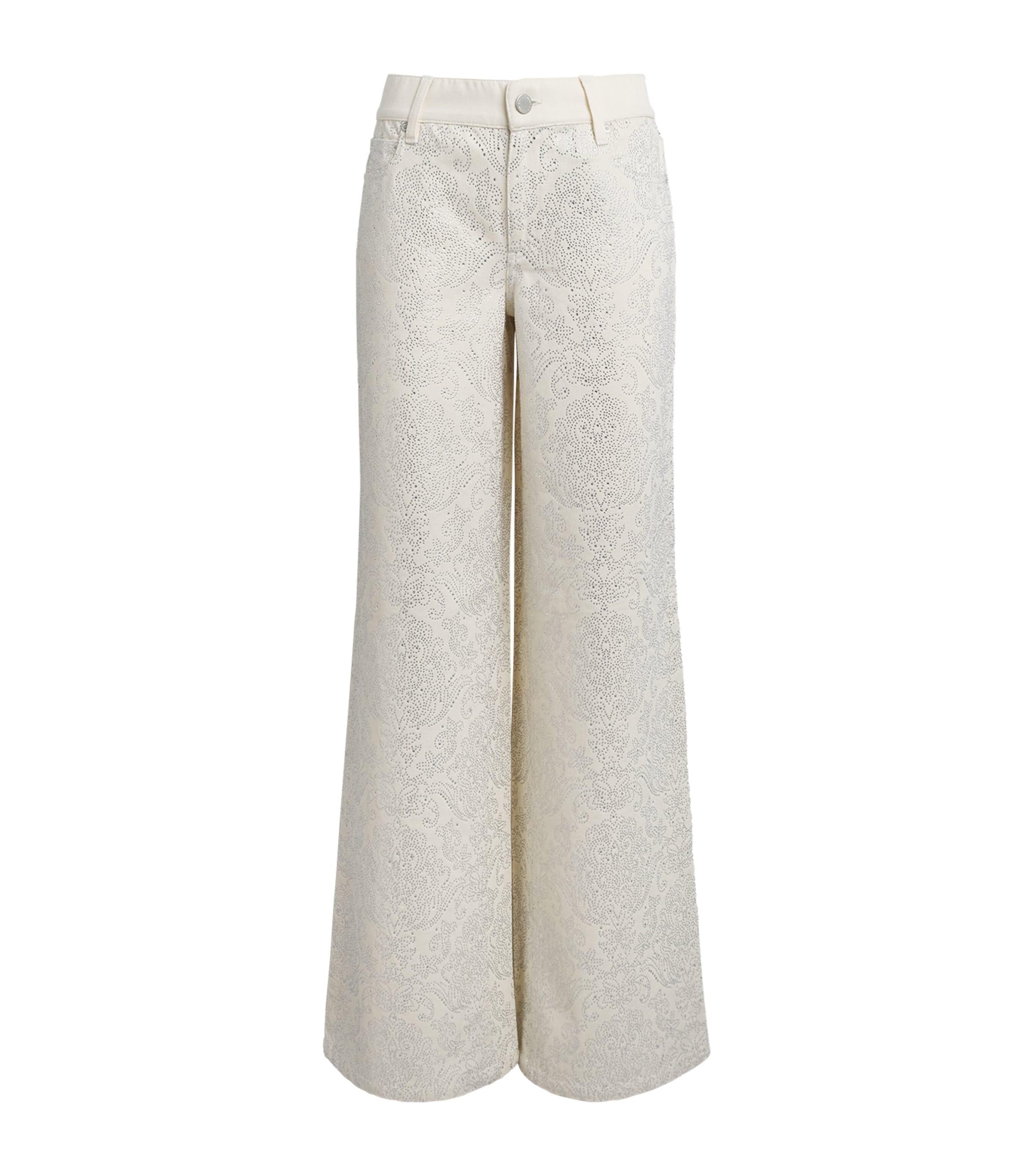 Alice+Olivia Embellished Amazing Wide-Leg Jeans by ALICE+OLIVIA